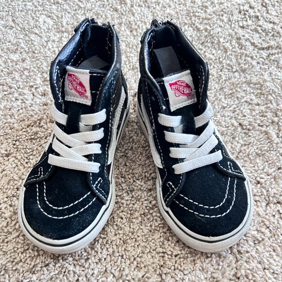 Vans Sk8-Hi Black Skate Side Zip Sneaker - Toddler 5.5 - Picture 1 of 8